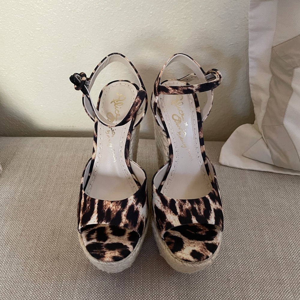 Alice + Olivia Leopard Wedges by Stacey Bendet